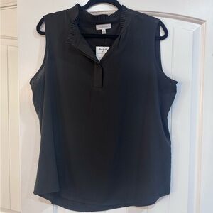 Calvin Klein Black Sleeveless Mock-Collar Camisole